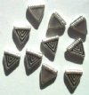 10 10mm Antique Silver Metal Triangle Beads